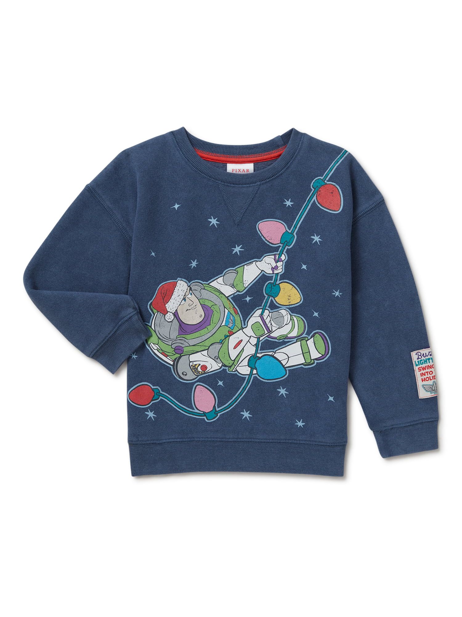 Toy Story Baby and Toddler Boys Buzz Lightyear Festive Crewneck Sweatshirt, Sizes 12M-5T | Walmart (US)