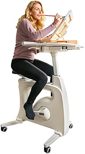 Famous TikTok Desk Bike Chair V9 FlexiSpot Adjustable Exercise Workstation Bike Desk Standing Des... | Amazon (US)