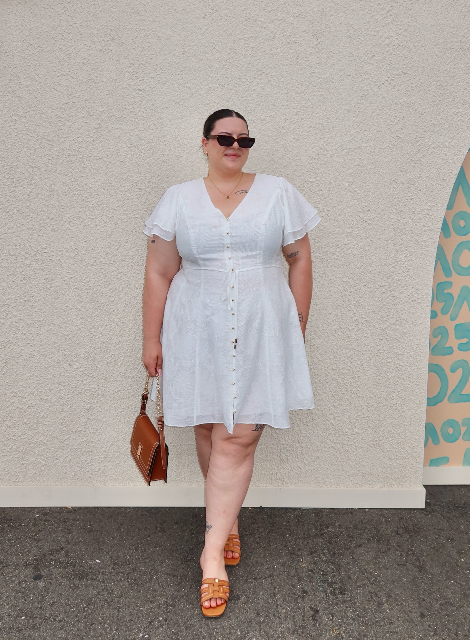Size 20 in the dress - sunglasses are old cotton on 