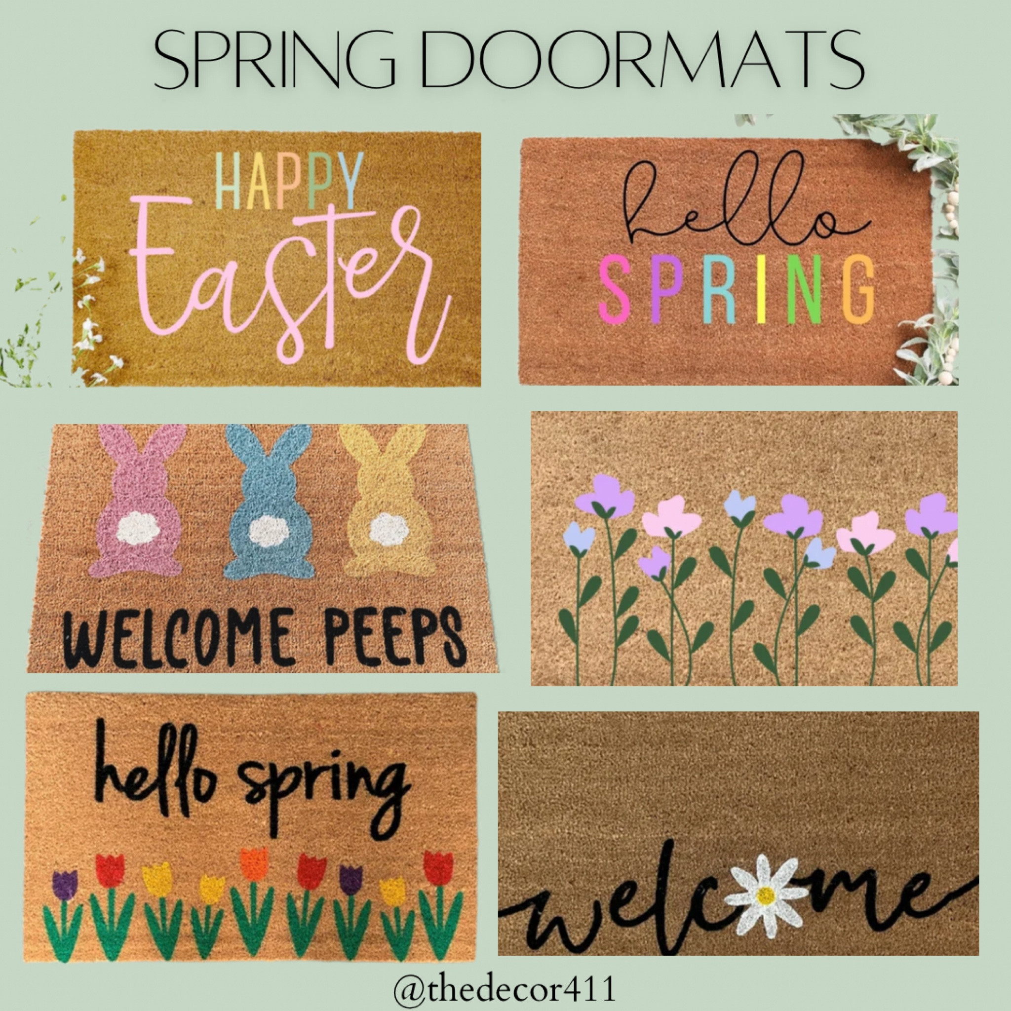 Etsy spring door mats - Easter door mats - front door mats - front porch decor - home decor - Easter decor 

#LTKhome #LTKSeasonal #LTKsalealert
