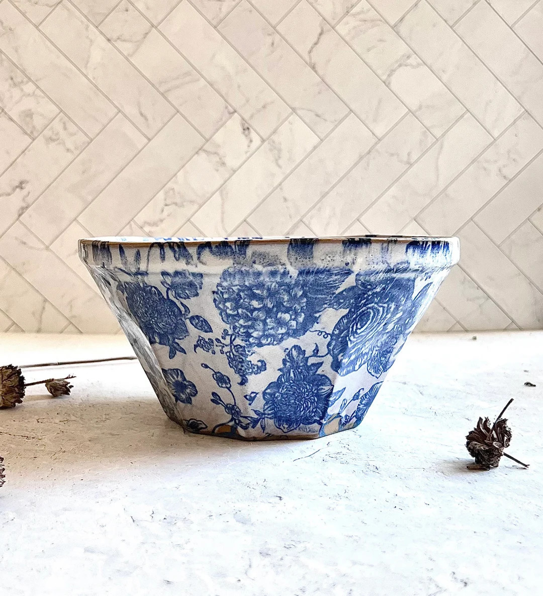 Handmade Large Ceramic Serving Bowl, Pottery Salad Bowl, - Etsy | Etsy (US)