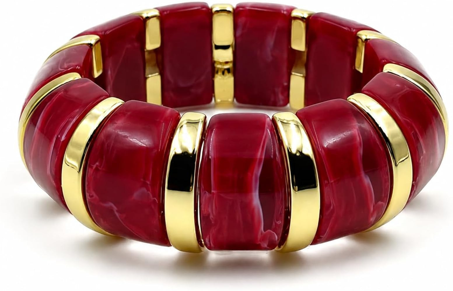 Chunky Resin Bangle Bracelets for Women Stretch Bracelet | Amazon (US)