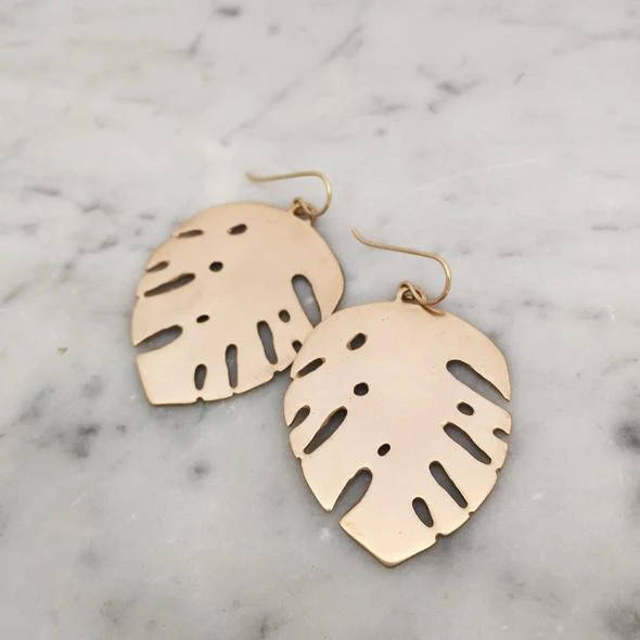 Mimosa Earrings - Monstera Leaf | Home Malone