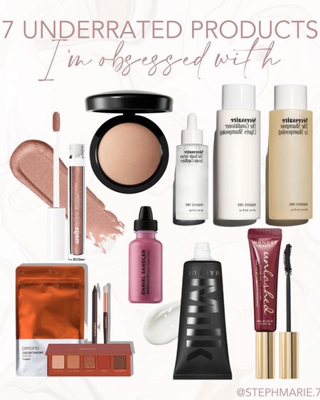 7 underrated products in obsessed with / favorite products / best makeup right now / blush / lipglosss / mascara / hair fair / milk makeup / blush / makeup palette 

#LTKHoliday #LTKbeauty #LTKSeasonal