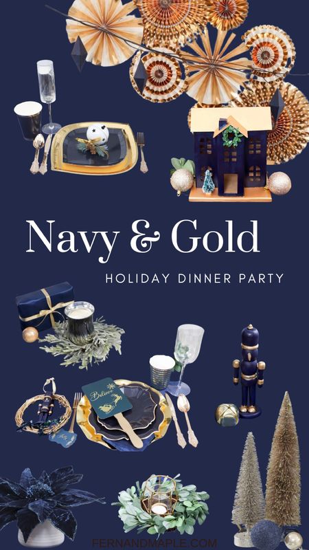 These unique Navy and Gold Holiday Dinner party ideas feel modern yet timeless.

#LTKHoliday #LTKparties #LTKSeasonal