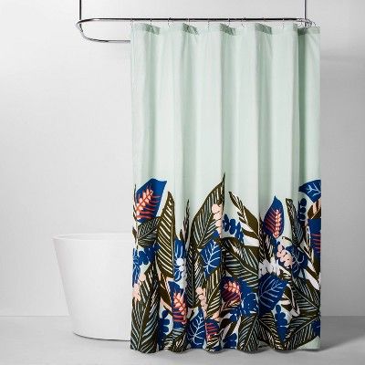 Creeping Leaves Shower Curtain Mint - Room Essentials™ | Target