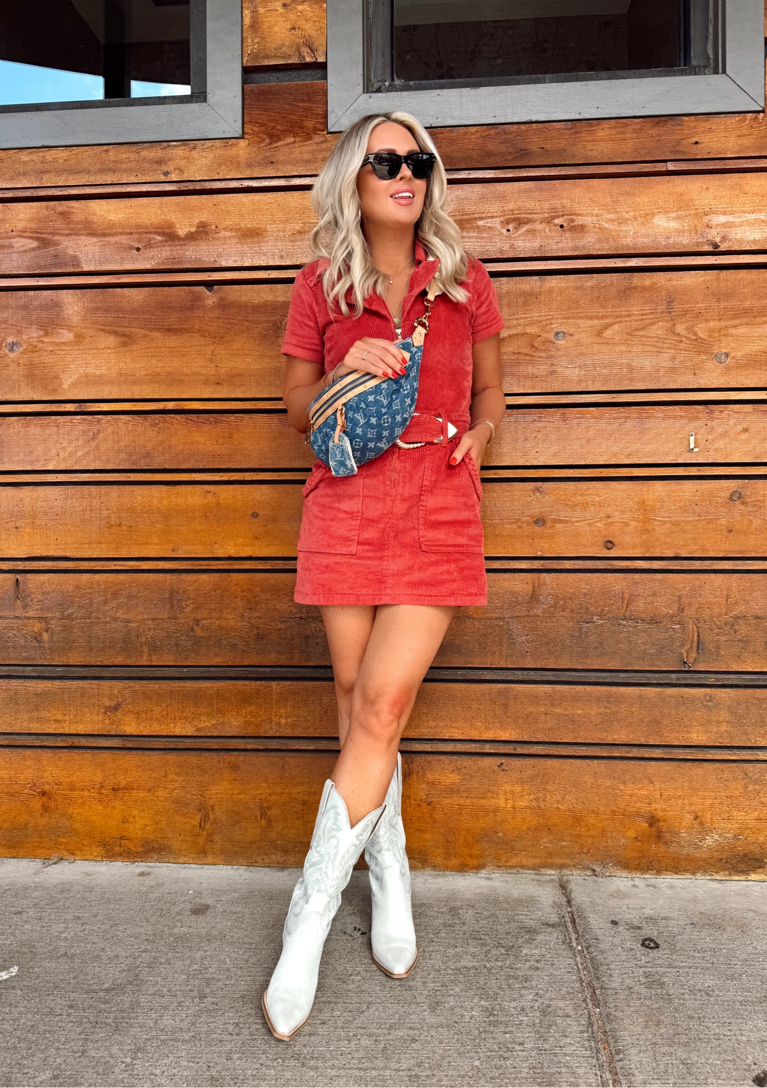 Loved this look! Easy and so cute on! 
I did size up to medium for length! 
Size up for larger busts.

Dress. Nashville outfits. Western outfit. Western boots. 


#LTKStyleTip #LTKOver40 #LTKShoeCrush