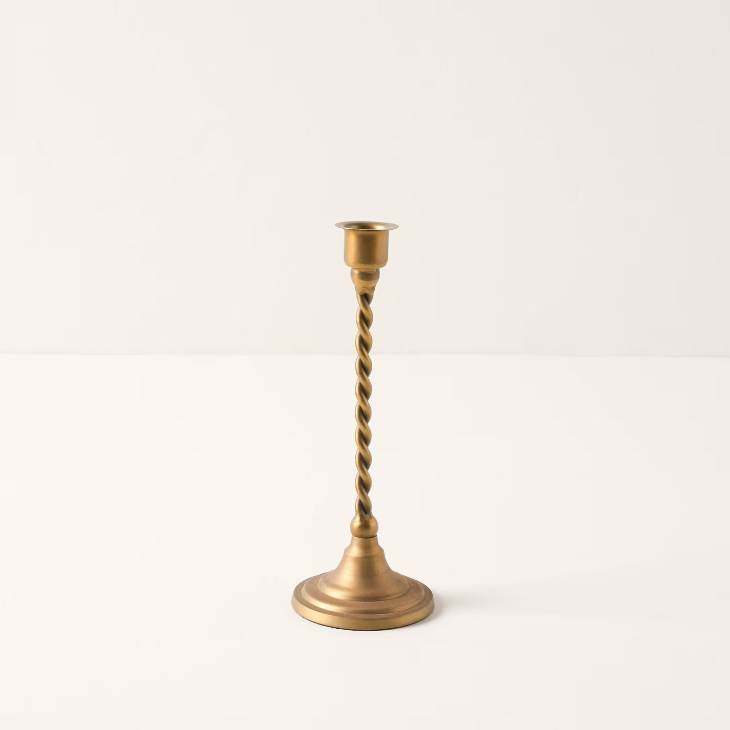 Antique Brass Metal Twisted Taper Holder | Magnolia