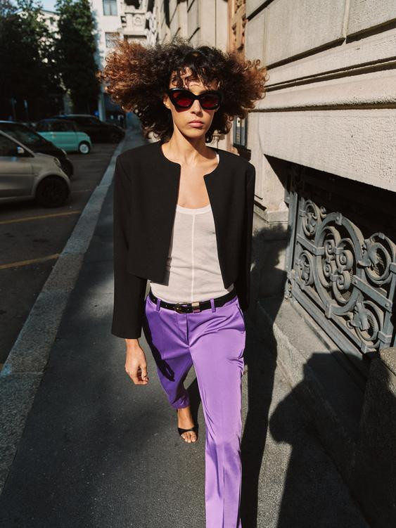 SHORT BLAZER WITH SHOULDER PADS | Zara UK