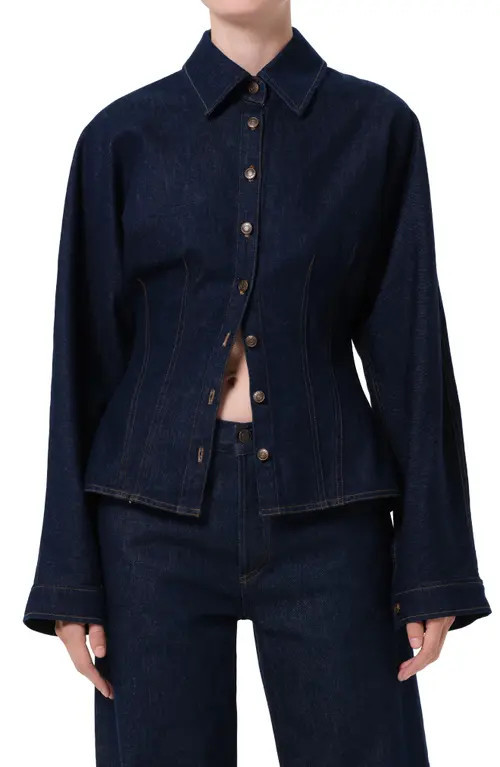 AGOLDE Devon Denim Button-Up Shirt in Rinse Rinse In at Nordstrom, Size Medium | Nordstrom