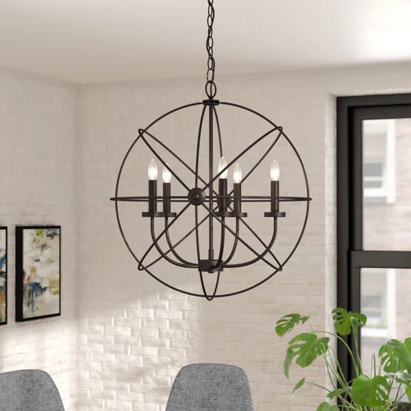 Oil Rubbed Bronze Waldron 5-Light Unique / Statement Globe Chandelier | Wayfair North America