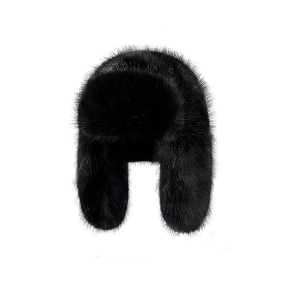 Luxurious Faux Mink Fur Ladies Trapper Hat，Pure Color Simplistic Women’s Winter Hat，Furry U... | Amazon (US)