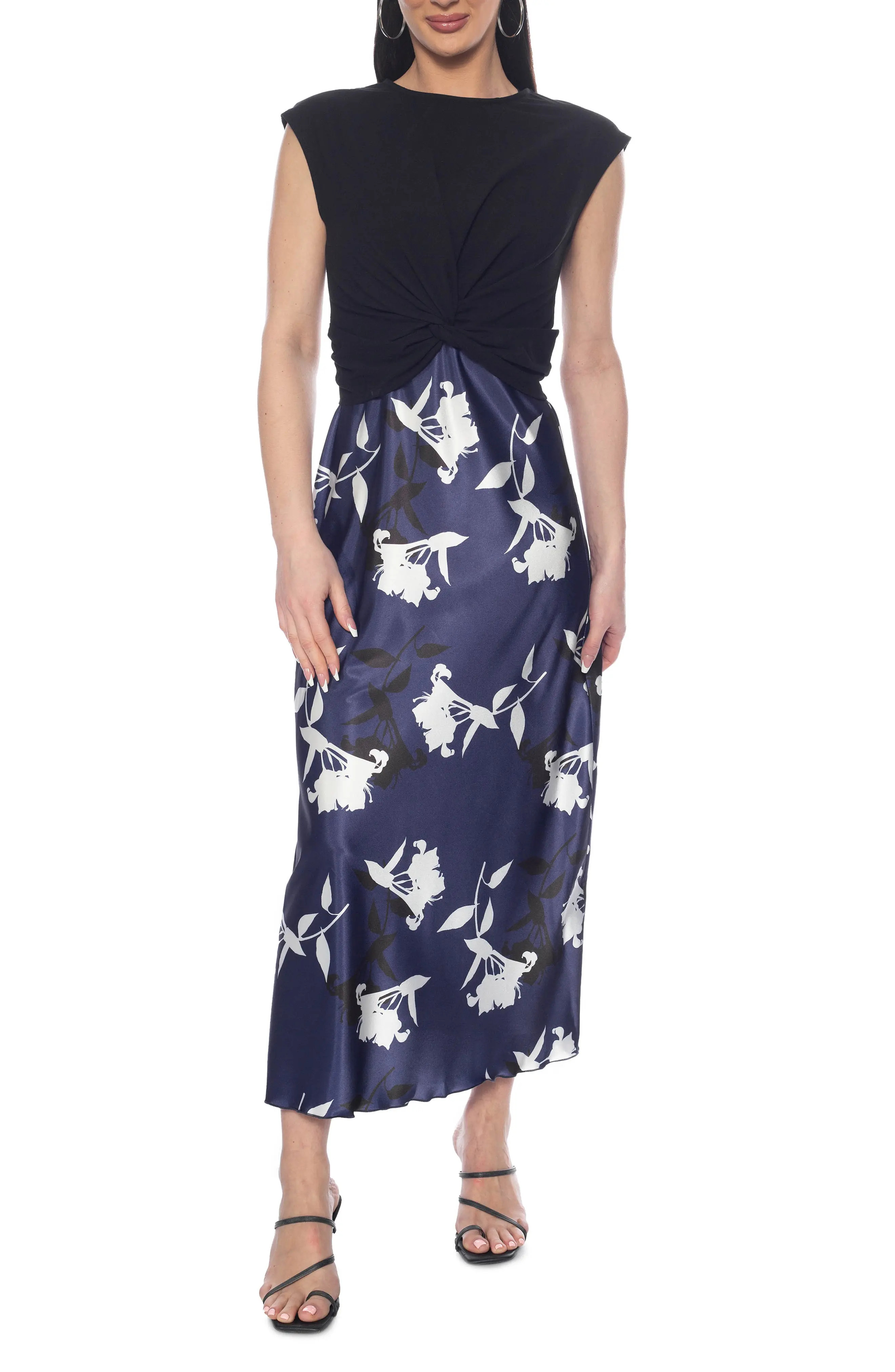 Twist Knit & Satin Midi Dress (Women) | Nordstromrack | Nordstrom Rack