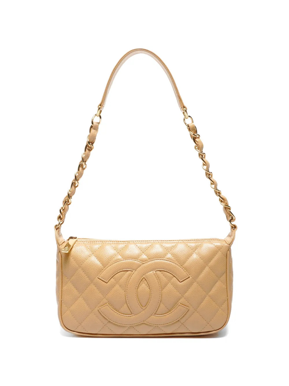 CHANEL Pre-Owned 2004-2005 Coco Mark leather shoulder bag - Neutrals | Farfetch Global