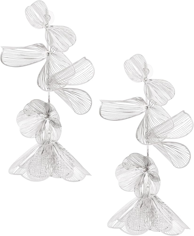 Statement Flower Bunch Dangle Earrings for Women, Floral Jewelry Accessessories Romantic Cool Gif... | Amazon (US)