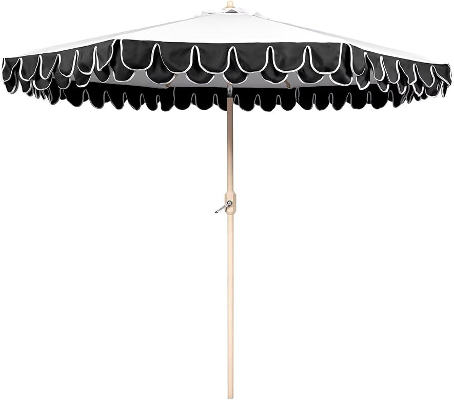 9Ft Elegant Valance Patio Umbrella, Outdoor Umbrellas for Patio with Auto-Tilt and Crank Systerm,... | Amazon (US)