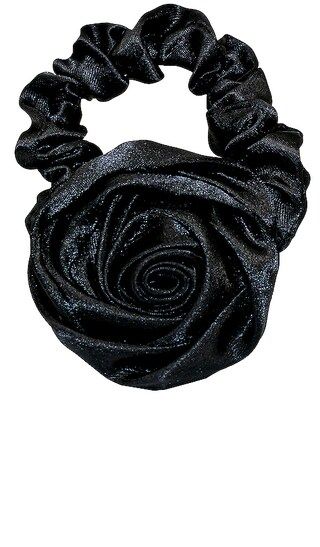 Rosette Scrunchie in Noir | Revolve Clothing (Global)