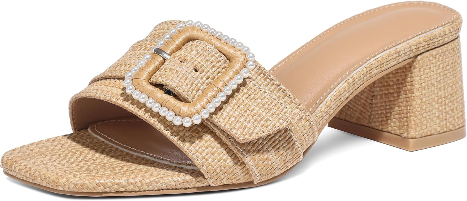 Erocalli Women's Heeled Sandals With Buckle Opened Square Toe Summer Chunky Block Heels Comfortab... | Amazon (US)