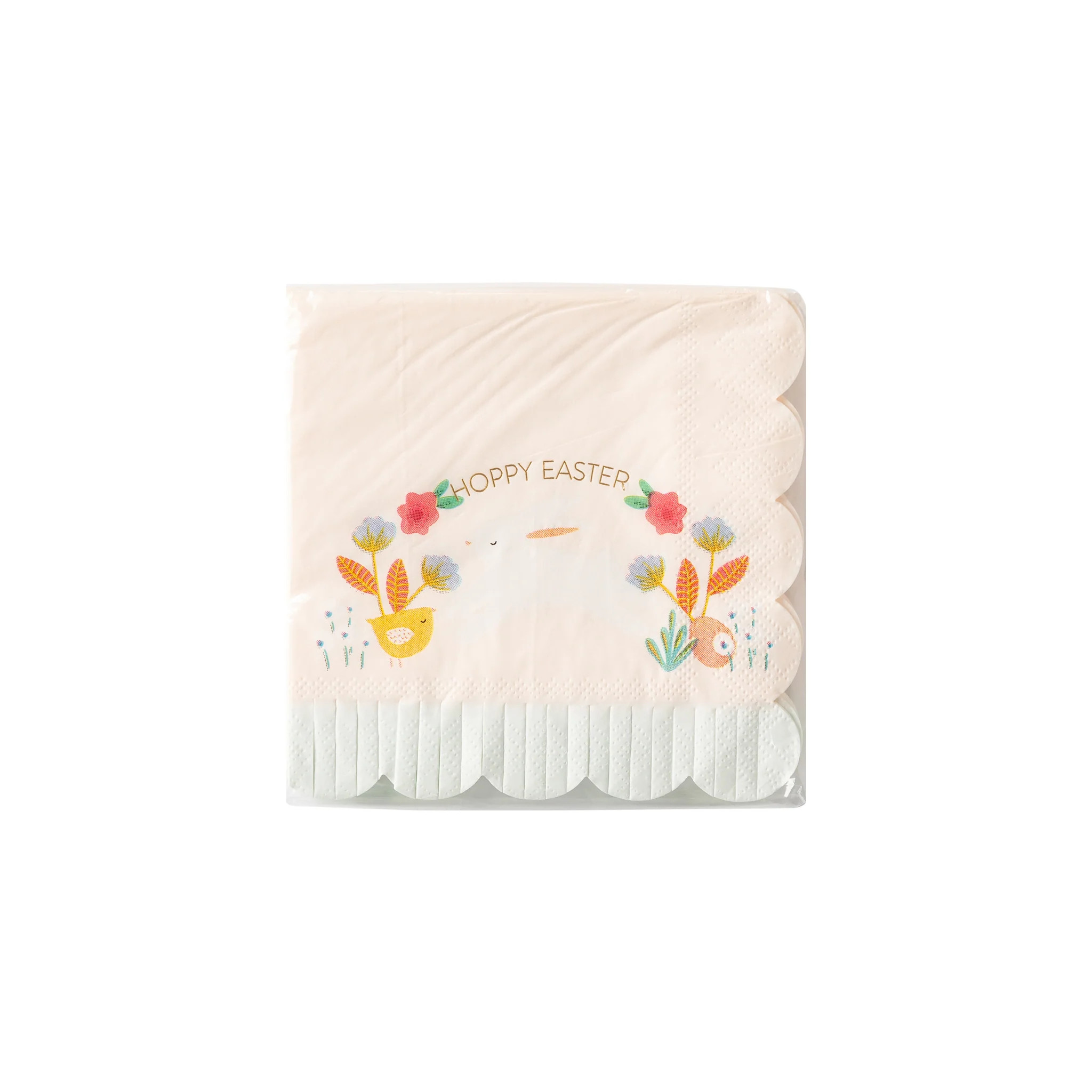 Happy Easter Scallop Fringe Cocktail Napkin | My Mind's Eye