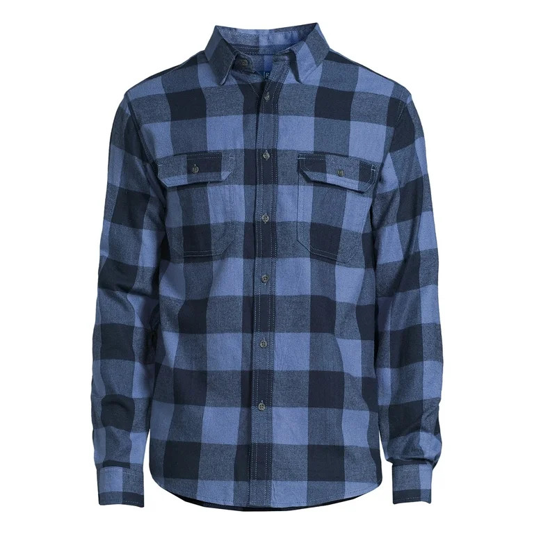 George Men's and Big Men's Flannel Shirt with Long Sleeves, Sizes XS-3XLT | Walmart (US)