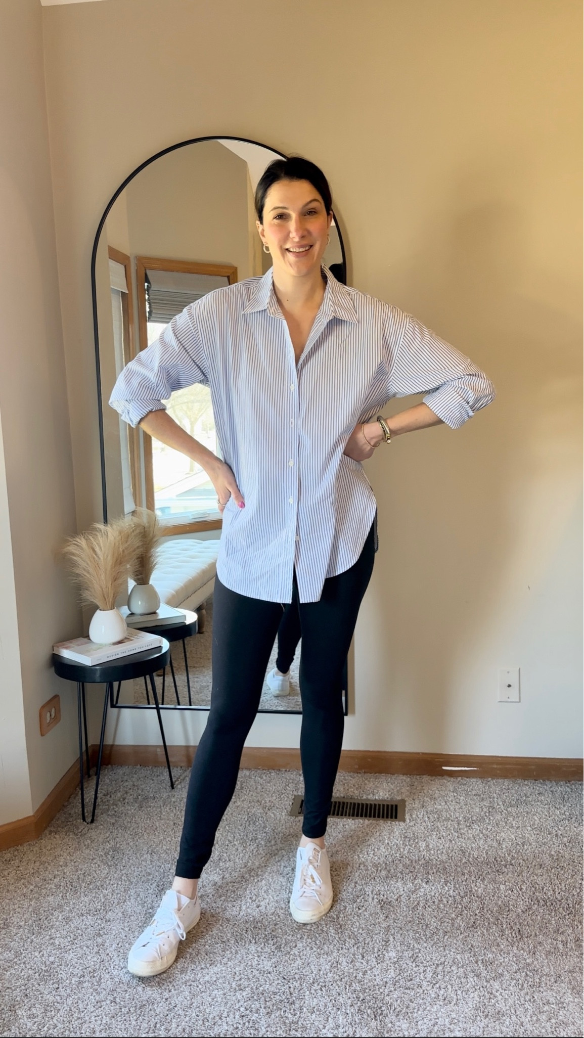 Love a good button down and this is long and oversized enough to wear with leggings. Such a versatile piece to wear dressed down or doll it up for a night out. 

UndeniablyElyse.com

Button down, travel look, spring break, striped shirt, legging outfit, spring outfit, mom on the go, affordable style, target finds

#LTKstyletip #LTKmidsize #LTKfindsunder50