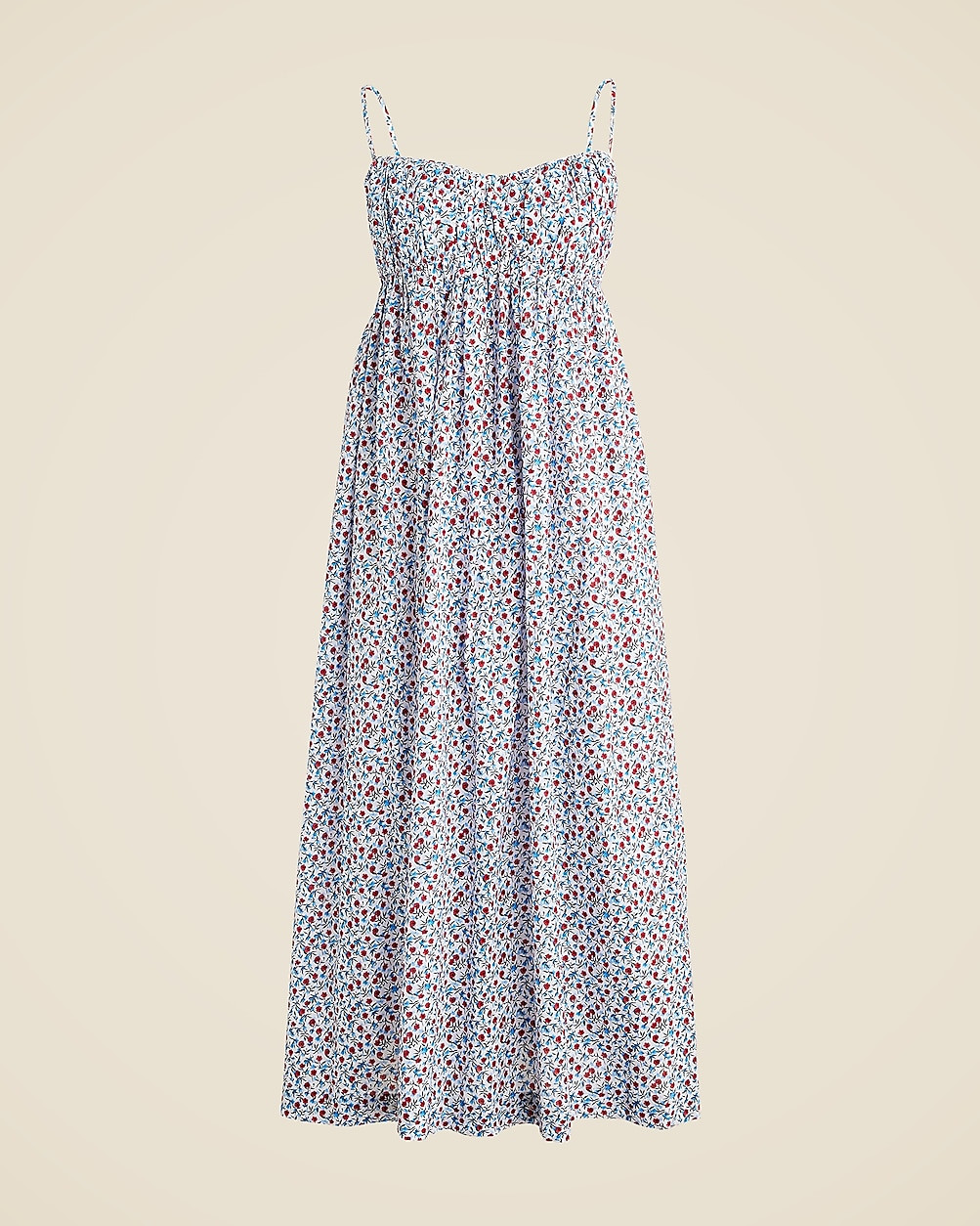 Cotton voile empire-waist dress in poppy print | J. Crew US