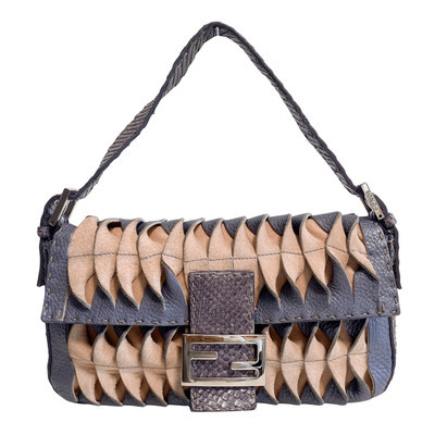 FENDI Selleria Baguette Purple Leather Cutout Shoulder Bag | eBay US