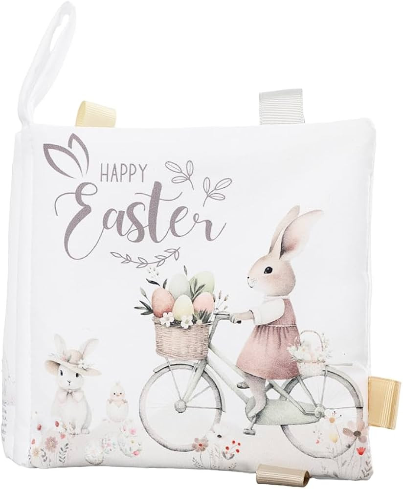 Easter Baby Sensory Book – Crinkle Bunny Cloth Book with Taggies for Infants 0-12 Months – Pe... | Amazon (US)