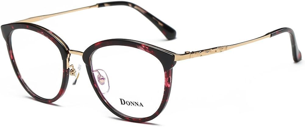 DONNA Clear Lens Women Glasses Samll Round Cateye Frame Fashion Glasses DN21 | Amazon (US)
