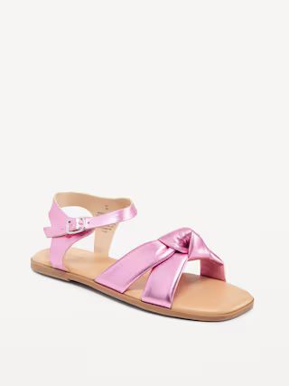 Faux-Leather Knotted Strap Sandals for Girls | Old Navy (US)