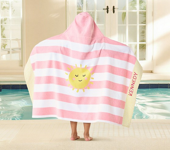 Rugby Stripe Sun Kid Beach Hooded Towel UPF 50+ | Pottery Barn Kids