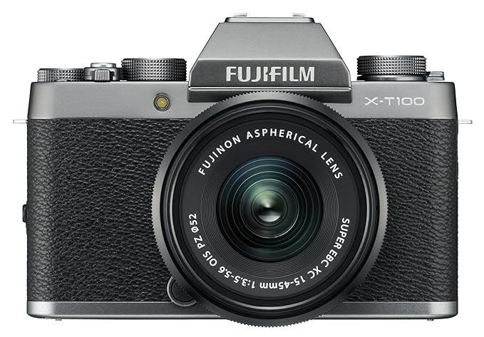 Fujifilm X-T100 Mirrorless Digital Camera w/XC15-45mmF3.5-5.6 OIS PZ Lens - Dark Silver | Amazon (US)