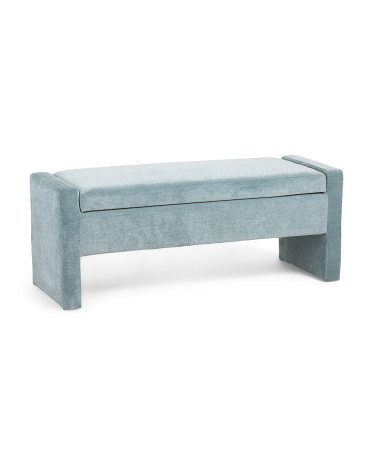 48X18 Braun Upholstered Storage Bench, Polyester | TJ Maxx