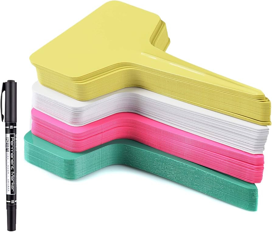 100 Pcs Plant Labels with a Gel Pen, T-Type Waterproof Nursery Garden Markers Plastic Plant Tags,... | Amazon (US)