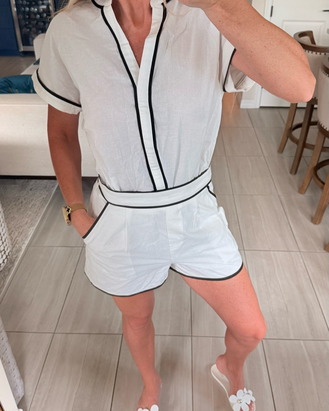 Such an easy vacation set 🤍 This lightweight 2 piece set from Commense is made with 80% linen and 20% cotton, so it feels breathable and comfortable for warm weather. I love the contrast trim because it gives the whole outfit a polished resort feel. Wearing size Small.

linen blend set, Commense set, 2 piece vacation set, resort outfit, lightweight matching set, summer travel outfit, vacation outfit ideas, resort wear women, shorts set, warm weather outfit

#LTKTravel #LTKSeasonal #LTKSaleAlert
