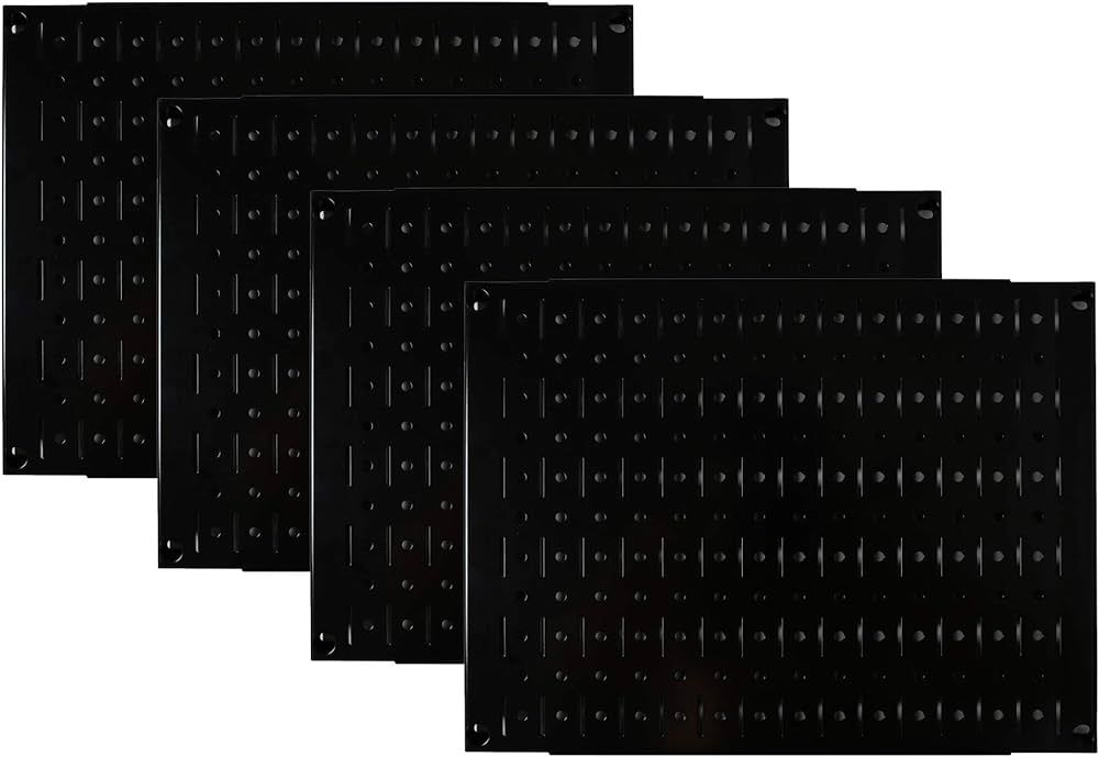 Pegboard Wall Organizer Tiles - Wall Control Modular Black Metal Pegboard Tiling Set - Four 12-Inch  | Amazon (US)