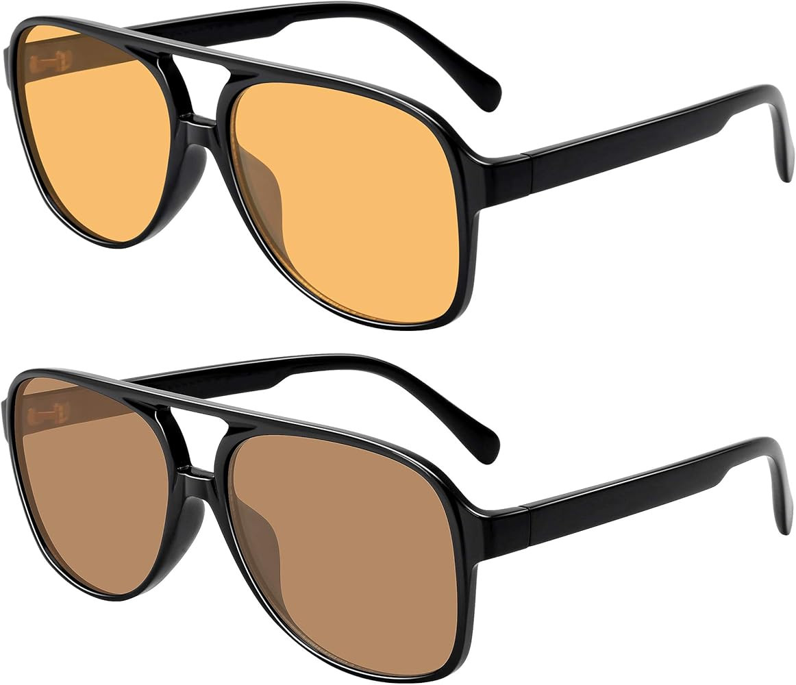 Vintage Aviator Sunglasses for Women Men 70s Classic Retro Large Sunglasses | Amazon (US)