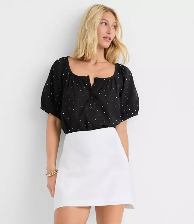 Tall Linen Cotton Modern Mini Skort | LOFT