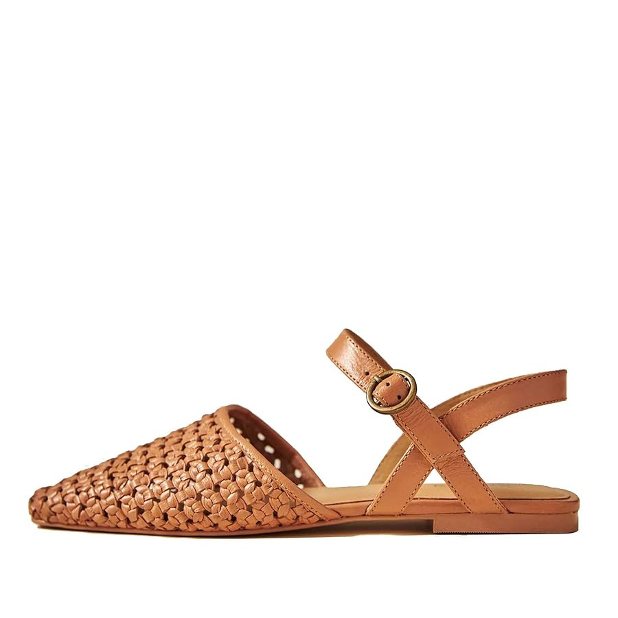 Woven Slingback Flats for Women Stylish and Breathable Sandals with Pointed Toe Design Comfortabl... | Amazon (US)