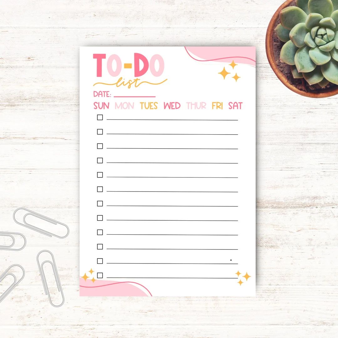 To-Do List Notepad, Tear Away Pages, 5x7 inches, 50 pages | Etsy (US)