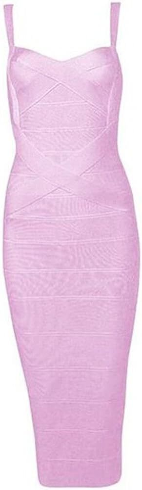 Women's Rayon Strap Celebrity Midi Evening Party Bandage Dress | Amazon (US)