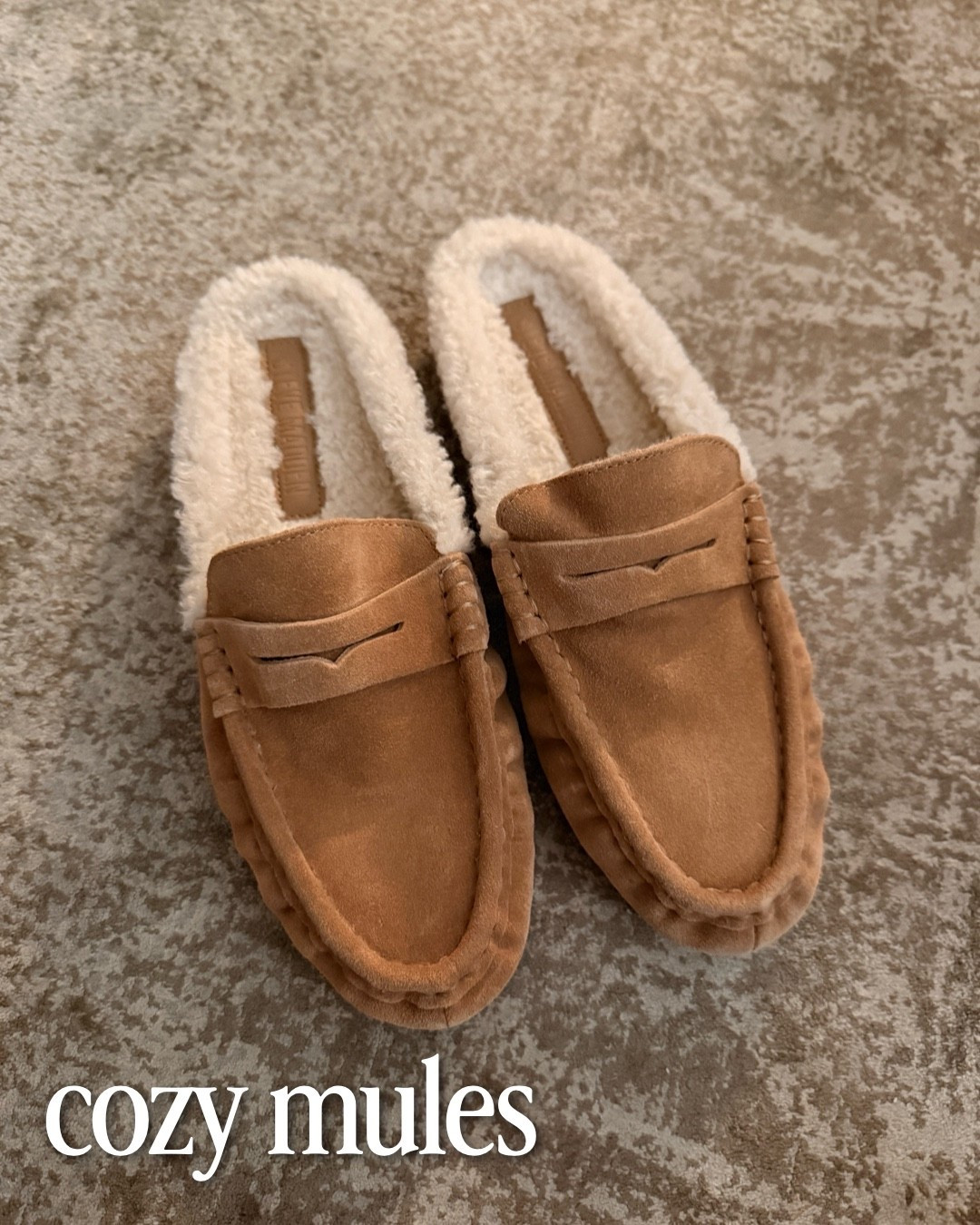 Look for less Sherpa mules
So cozy & comfy! I went with my smaller size 7 because the reviews said they ran big and these fit perfectly 



#LTKSeasonal #LTKOver40