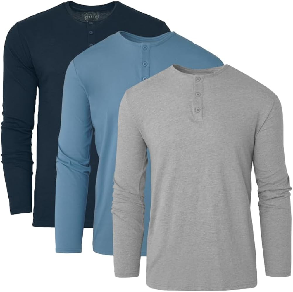True Classic Long Sleeve Henley Shirt for Men. Premium Fitted Mens Henley Shirt. Gifts for Men. | Amazon (US)
