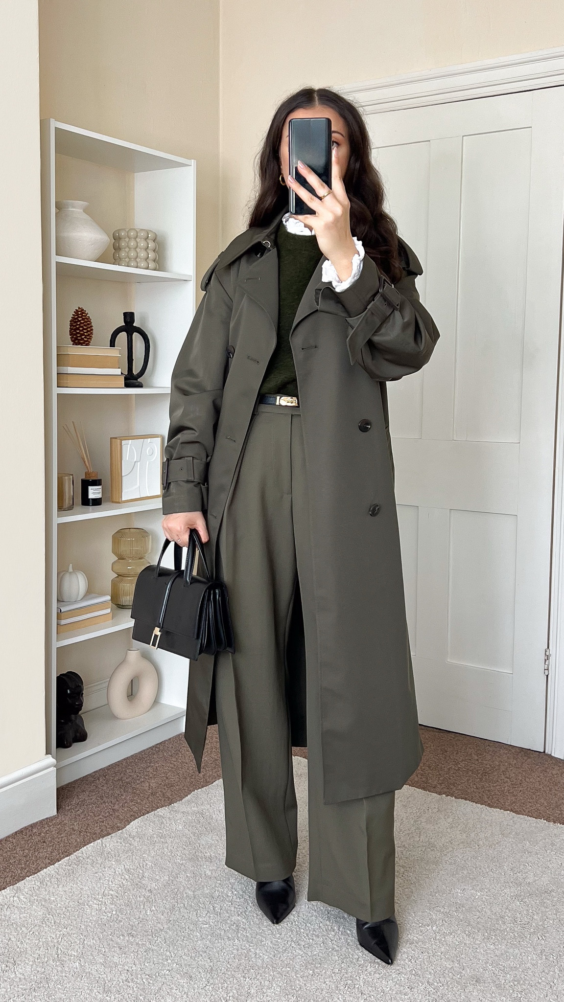 Smart casual autumn outfit. White blouse is H&M, wearing size S. Wool vest is Arket, wearing size S. Trousers are Arket, wearing size UK10. Trench coat is H&M, wearing size S. 

#LTKautumn #LTKeurope #LTKstyletip