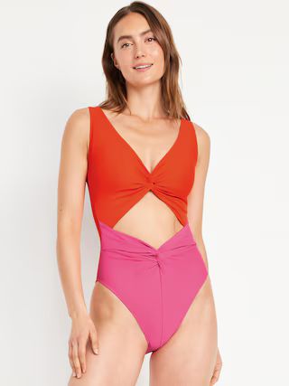 Cutout One-Piece Swimsuit | Old Navy (US)