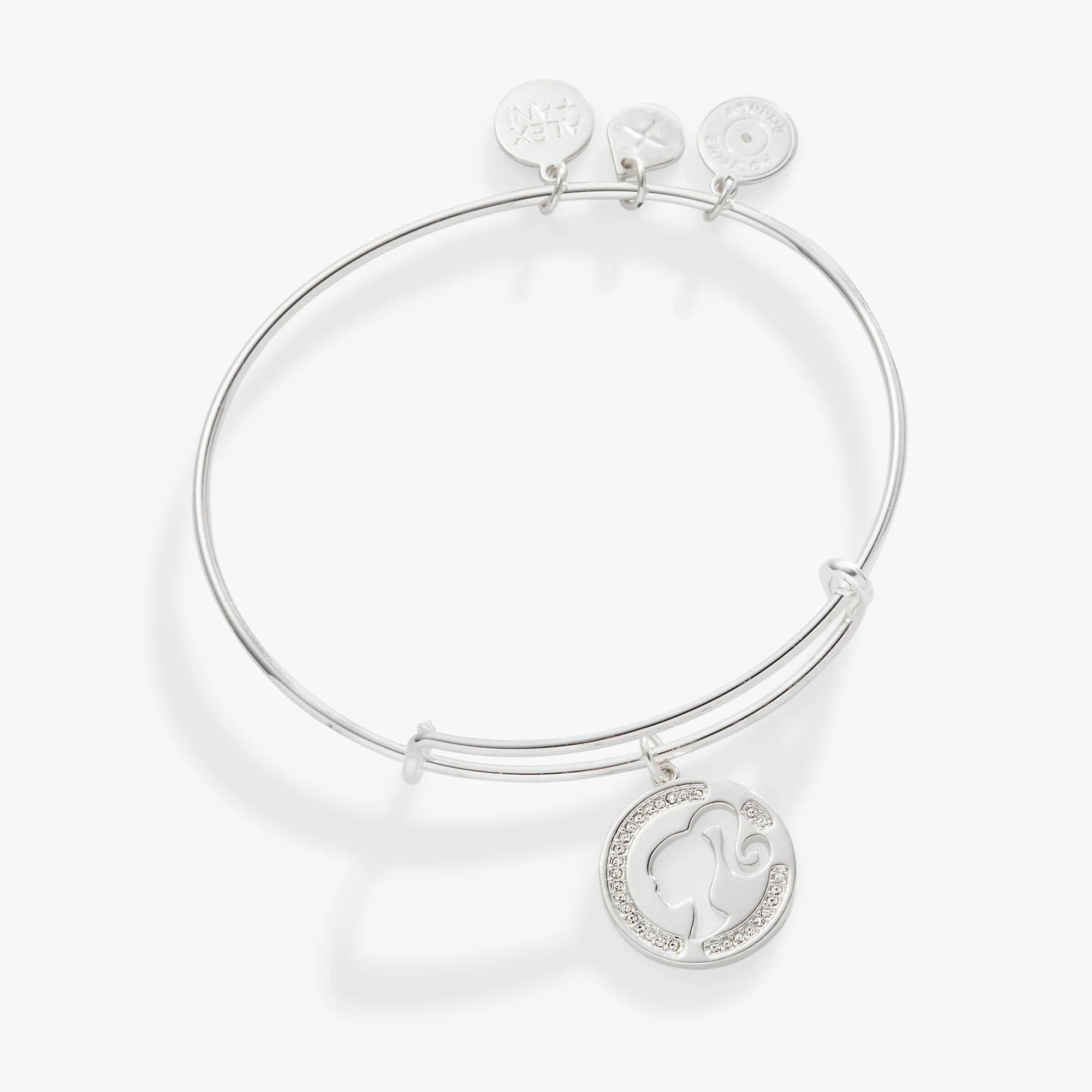 Barbie™ Silhouette Pave Charm Bangle | Alex and Ani