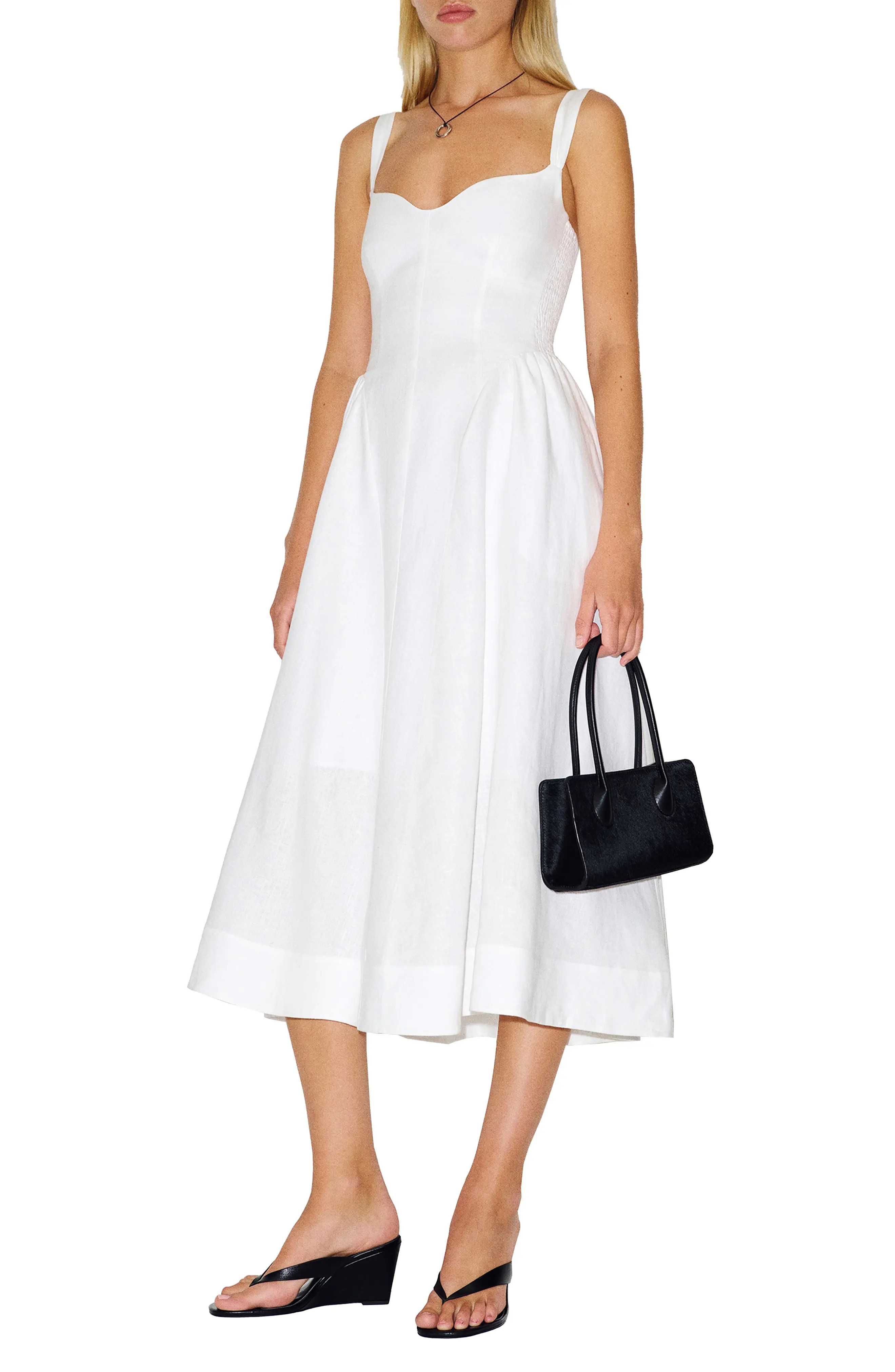 Reformation Birdie Fit & Flare Linen Midi Dress (Women) | Nordstrom | Nordstrom
