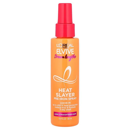L'Oréal, Elvive, Dream Lengths, Heat Slayer, Pre-Iron Spray, Long, Straightened Hair, 4.4 fl oz (130 ml) | iHerb