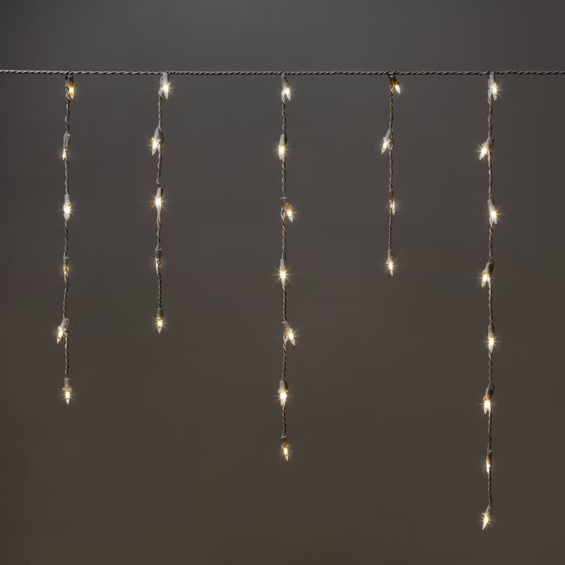 175ct LED Icicle Lights Spool Warm White with White Wire - Wondershop™ | Target