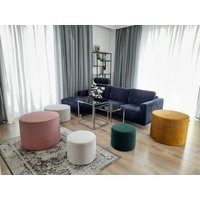 Modern Pink Ottoman Pouf Velvet Giga Powdery Circle Seat Floor Pillow For Kids Room Cushion Stylish  | Etsy (US)